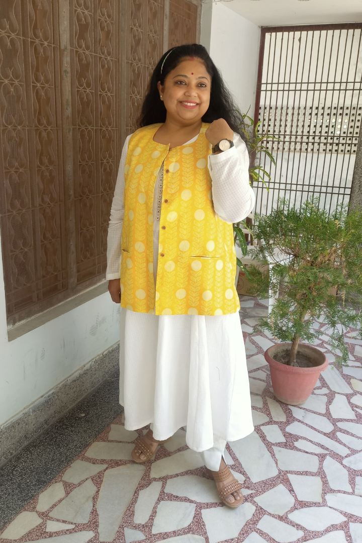 "Angikha" Yellow Pure Cotton Kotis