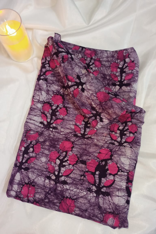 Purple Handloom cotton_Hand Batik buti motif